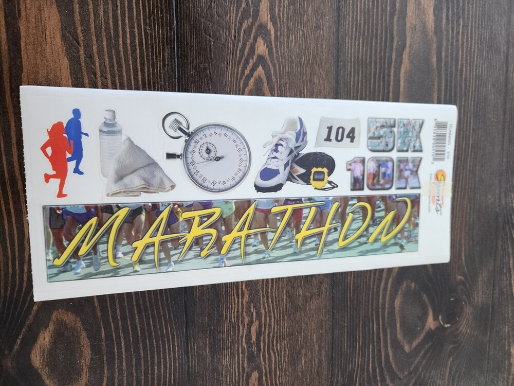 Sticker Sheet Jumbo - Marathon Running New Scrapbooking Vintage Retired #21